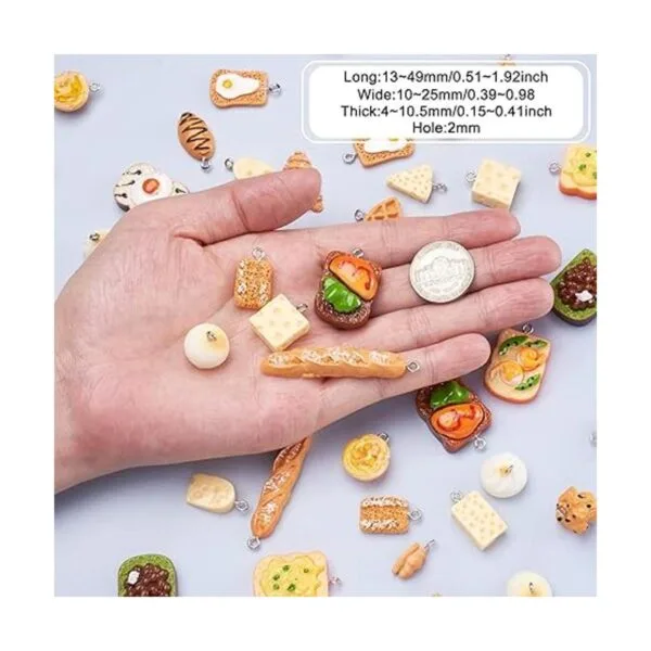 Craftdady 44 colgantes de comida de simulación de pan de_4
