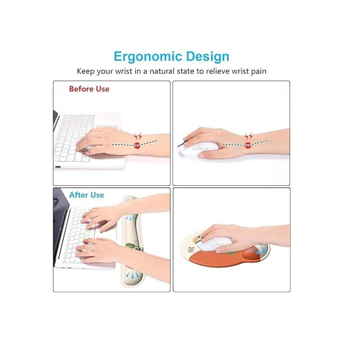 Dapesuom Reposamuñecas para teclado y mouse pad con_4