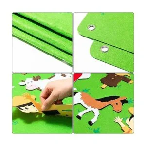 WATINC Juego de tablero de fieltro de animales de granja_3