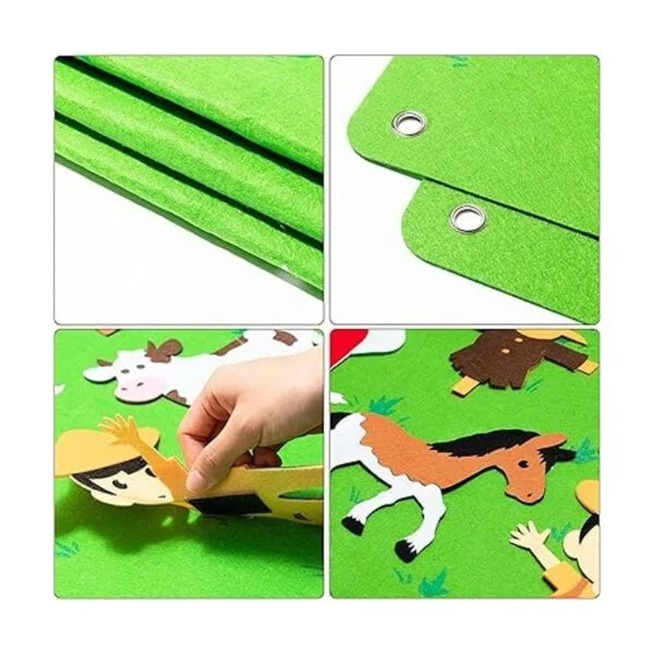 WATINC Juego de tablero de fieltro de animales de granja_3