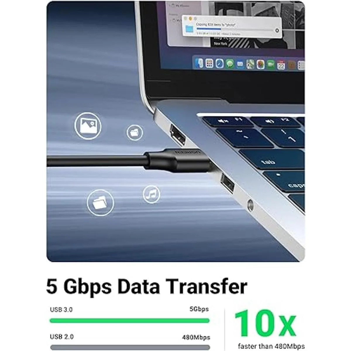 UGREEN Extensor USB cable de extensión USB 3.0 macho a_3