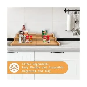 VenDotbi Spice Rack Organizer 3 Tier Expandable Bamboo_3