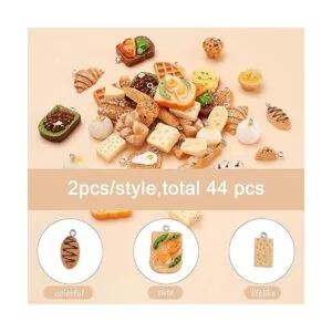 Craftdady 44 colgantes de comida de simulación de pan de_3