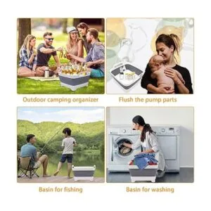Lavabo plegable de plástico multiusos de 2.4 galones 9 L_5
