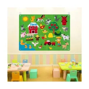 WATINC Juego de tablero de fieltro de animales de granja_5