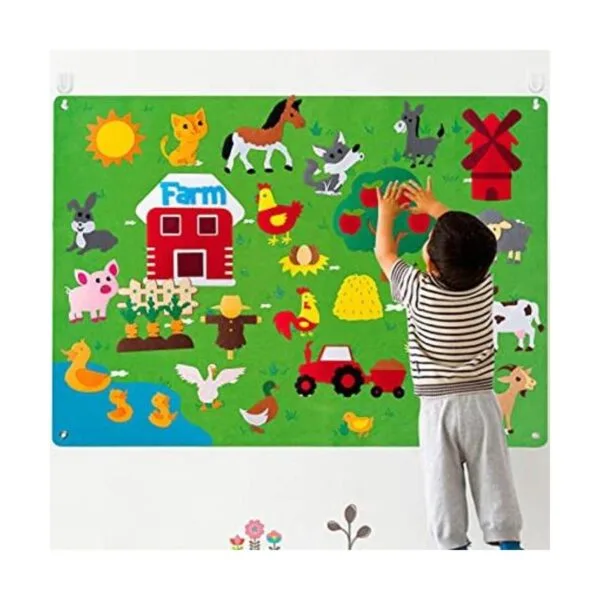 WATINC Juego de tablero de fieltro de animales de granja_1