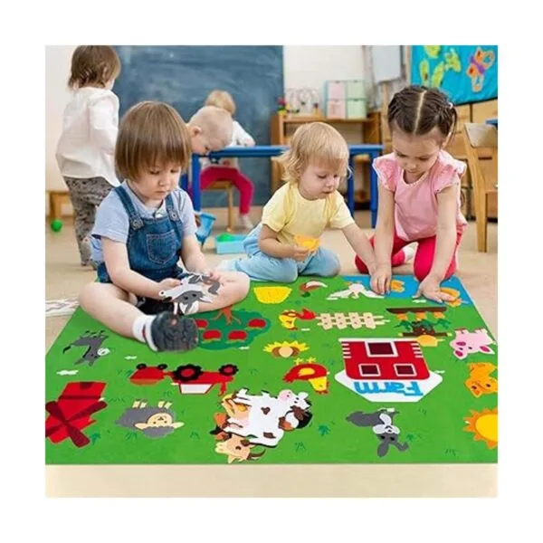 WATINC Juego de tablero de fieltro de animales de granja_4