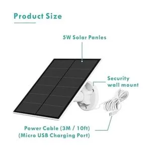 Panel solar de 5 W para cámara de seguridad de batería_6