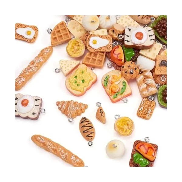 Craftdady 44 colgantes de comida de simulación de pan de_2