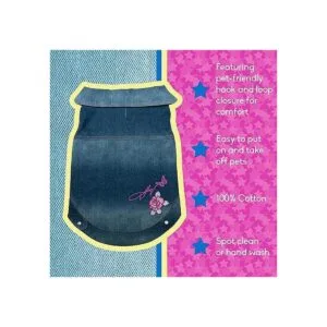 Dolly Doggy Parton Chaqueta de mezclilla azul con cuello_6