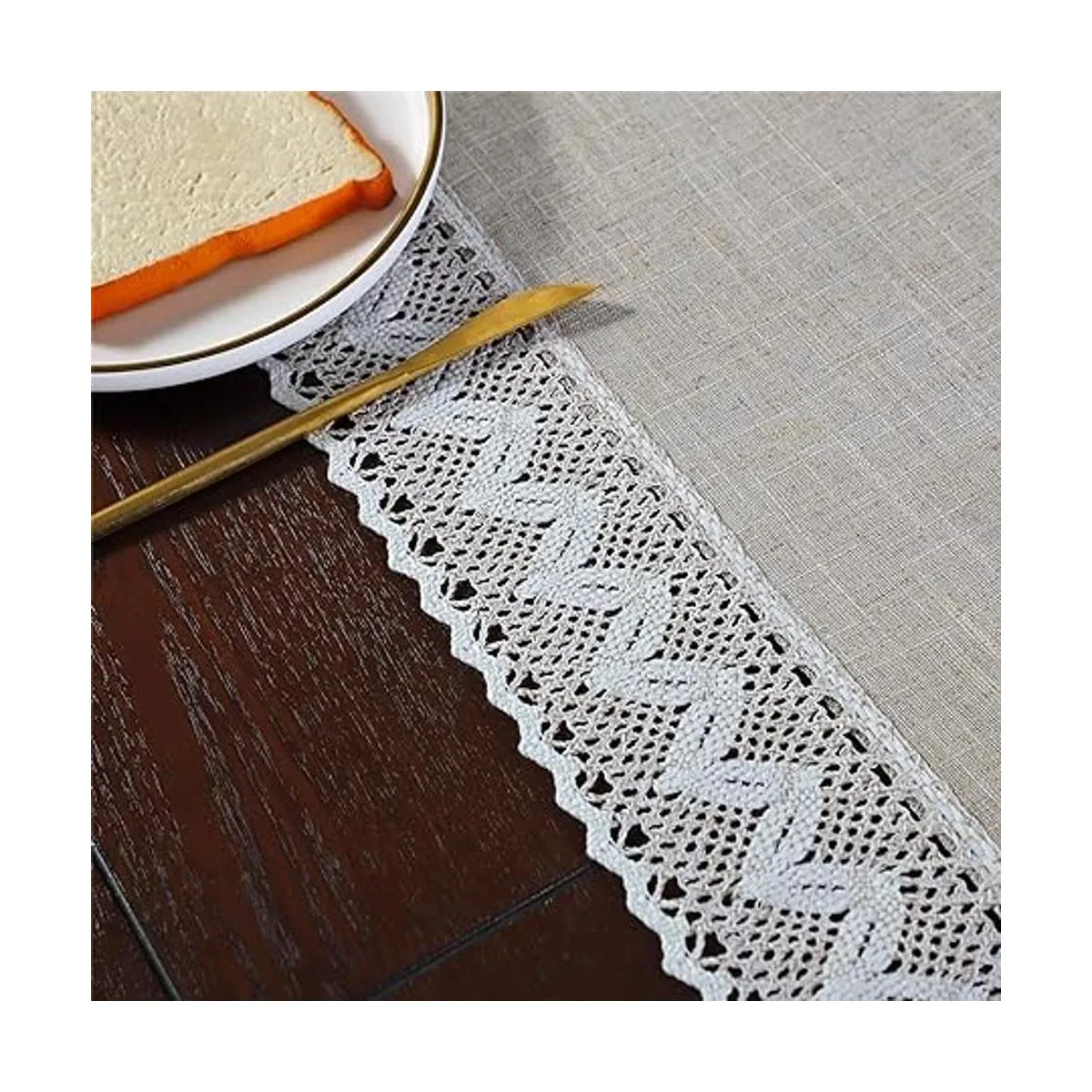 Camino de mesa de lino rústico estilo rústico de lino_4