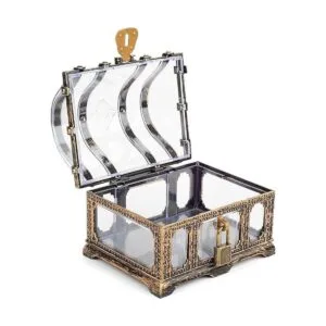 Cofre de tesoro transparente antiguo para niños_2