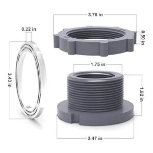 TAISHER 2 conectores de tanque de mamparo de PVC negro de_3