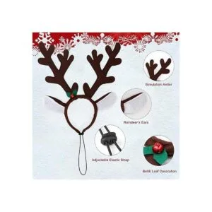 BWOGUE Juego de diademas de cuernos de reno de alce de_3