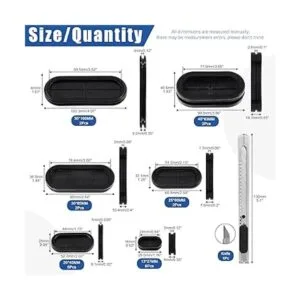 Glarks Juego de 21 ojales de goma cerrados ovalados 6_2