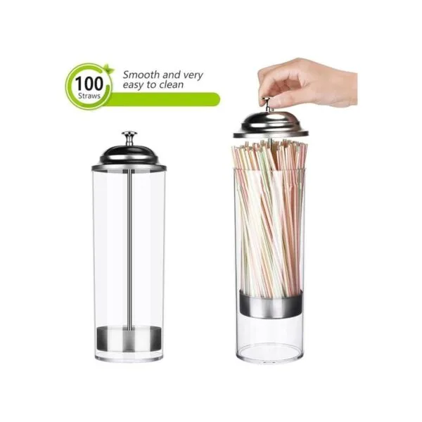 Dispensador de pajitas de plástico y 100 unidades_3