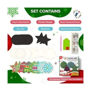 Juego de adornos de Navidad con imán y diamante para_5