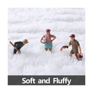 FlyDOIT Alfombra redonda blanca para dormitorio alfombras_5