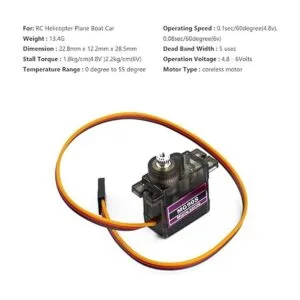 Hosyond Paquete de 5 microservos MG90S 9G engranajes de_4