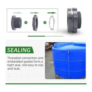 TAISHER 2 conectores de tanque de mamparo de PVC negro de_4