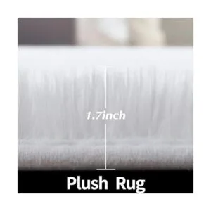 FlyDOIT Alfombra redonda blanca para dormitorio alfombras_4