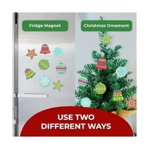 Juego de adornos de Navidad con imán y diamante para_2