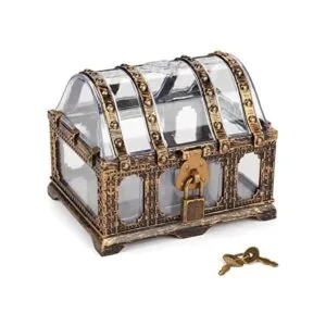 Cofre de tesoro transparente antiguo para niños_1