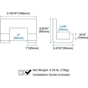 APLusee SUS 304 Gancho de doble capa cuadrado de acero_2