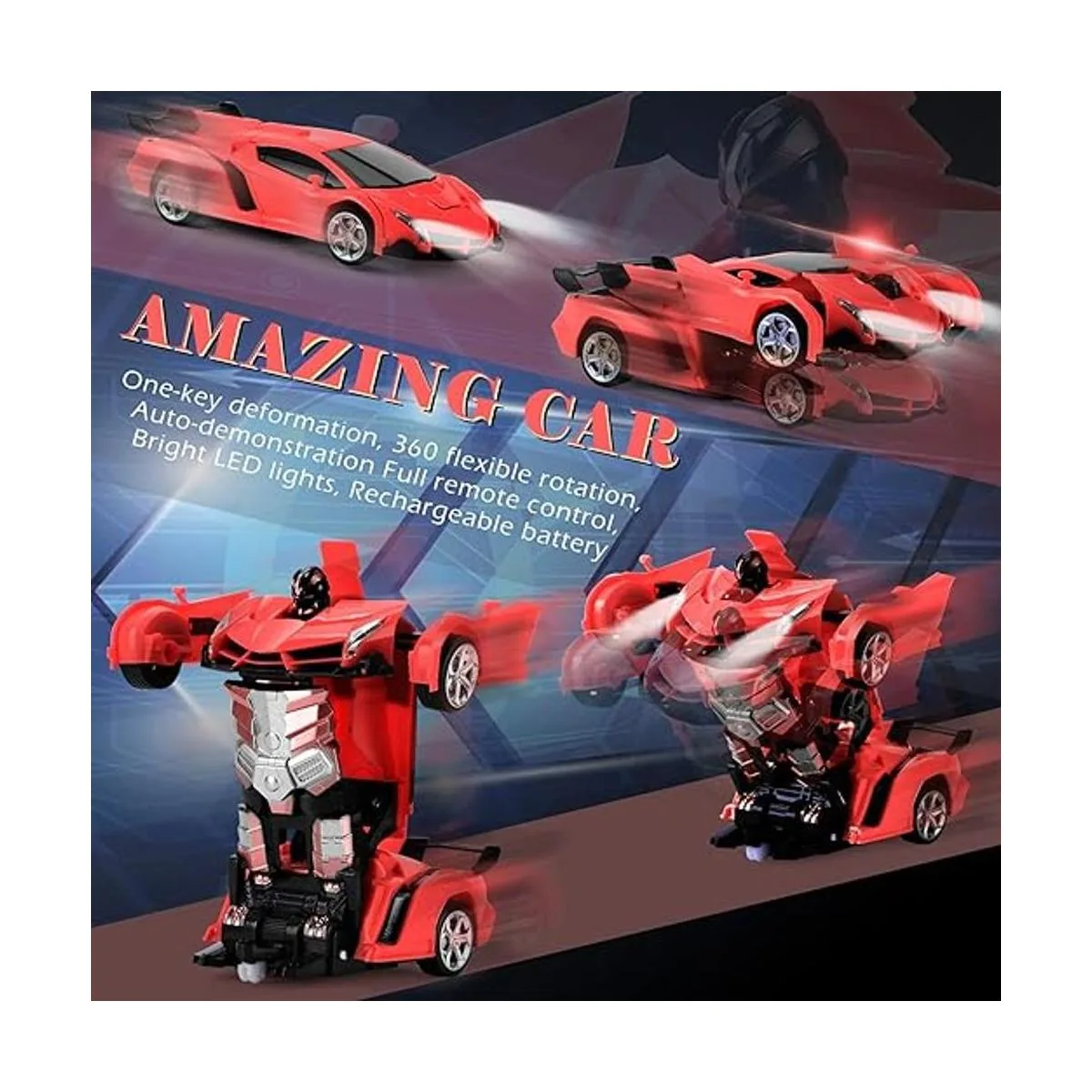 Dolanus Coche de control remoto Transform Robot RC Cars_3