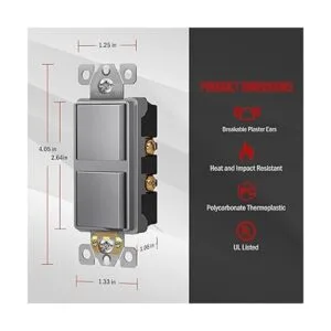 ENERLITES Interruptor decorativo basculante de doble_2