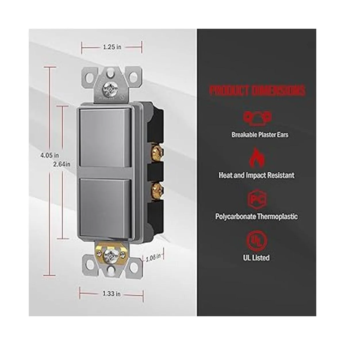 ENERLITES Interruptor decorativo basculante de doble_2