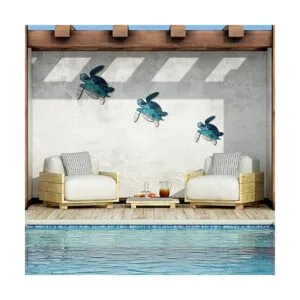 Decoración de pared de tortuga marina de 3 tamaños lona_3