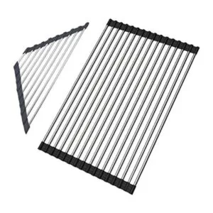 Escurridor de platos enrollable triangular para fregadero_1