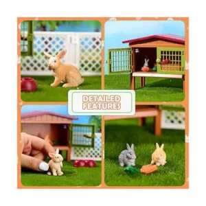 Juego de 11 piezas de granja World Bunny Hutch Bunny Toy_3