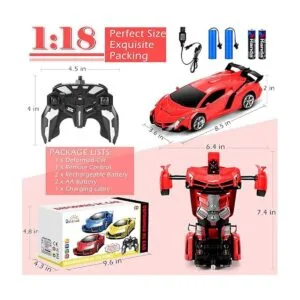 Dolanus Coche de control remoto Transform Robot RC Cars_5