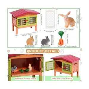 Juego de 11 piezas de granja World Bunny Hutch Bunny Toy_2