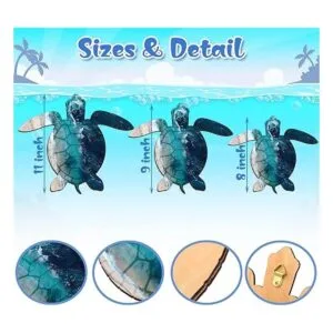 Decoración de pared de tortuga marina de 3 tamaños lona_2