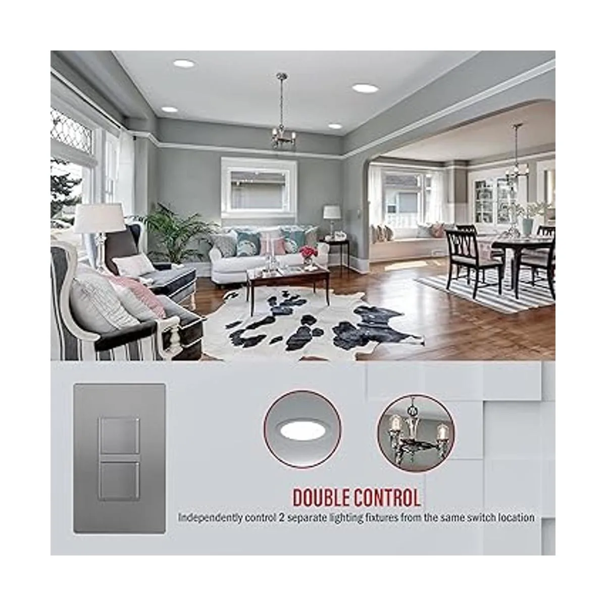 ENERLITES Interruptor decorativo basculante de doble_4