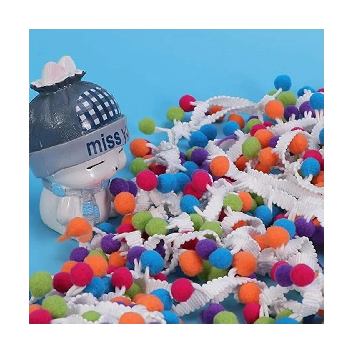 SUPVOX Mini pompones de 14.8 ft para costura y manualidades_7