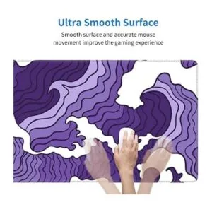 Alfombrilla de mouse grande japonesa con ondas moradas_6