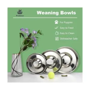 Podinor Stainless Steel Puppy Dog Bowls Pets Puppies_3