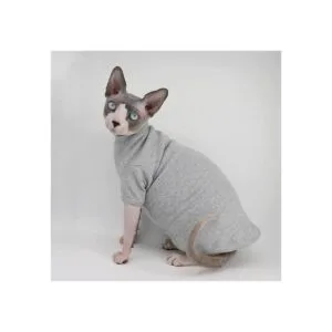 Sphynx Camisa de algodón sin pelo para gatos cuello_3