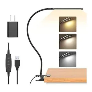 IZell Lámpara de lectura LED con clip 3 modos de color y_1