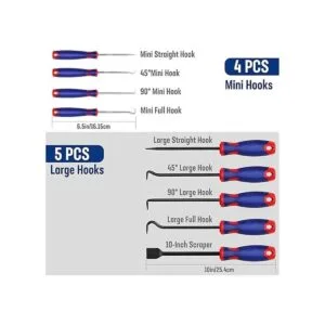 WORKPRO Juego de 9 ganchos de precisión con raspador_3