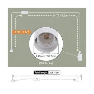 DiCUNO Cable de extensión de farol colgante E26E27_2