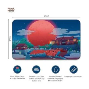 Paramint Blood Moon Shinto Anime cosido MTG Playmat_2