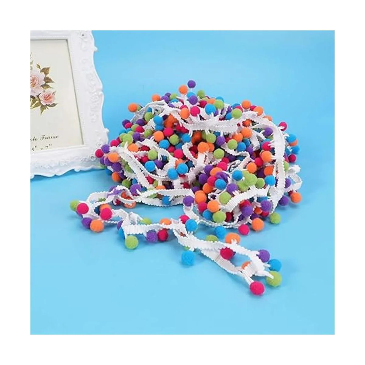 SUPVOX Mini pompones de 14.8 ft para costura y manualidades_5