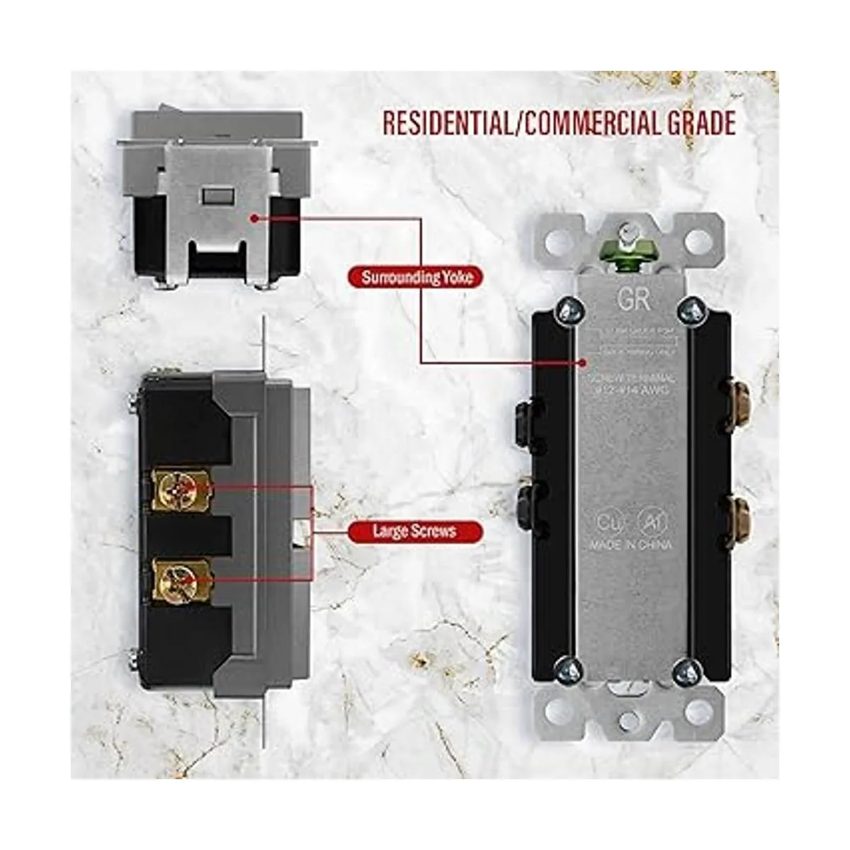 ENERLITES Interruptor decorativo basculante de doble_3