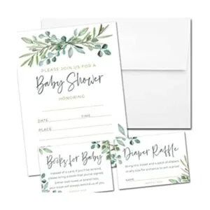 Juego de 25 invitaciones para baby shower con sobres_1