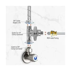 Yeleah Feed Water Adapter Angle Stop Adapter Valve Cold_3